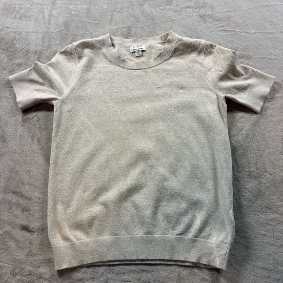 J.Crew Neutral Minimalist Sweater Tee Spring Summer Knit Women XS - Picture 1 of 10